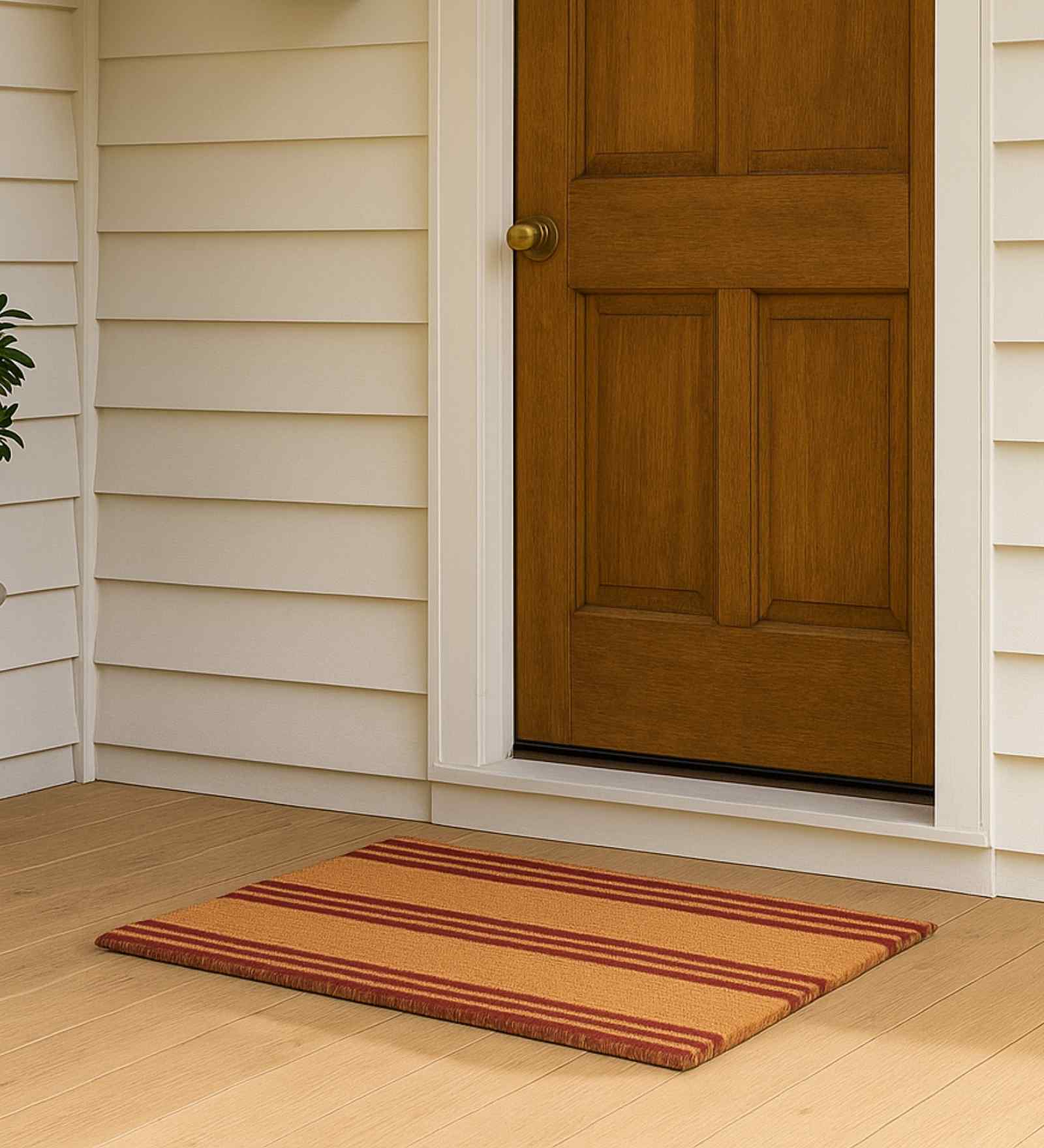 Natural Coir Door Mat-Retro Stripe