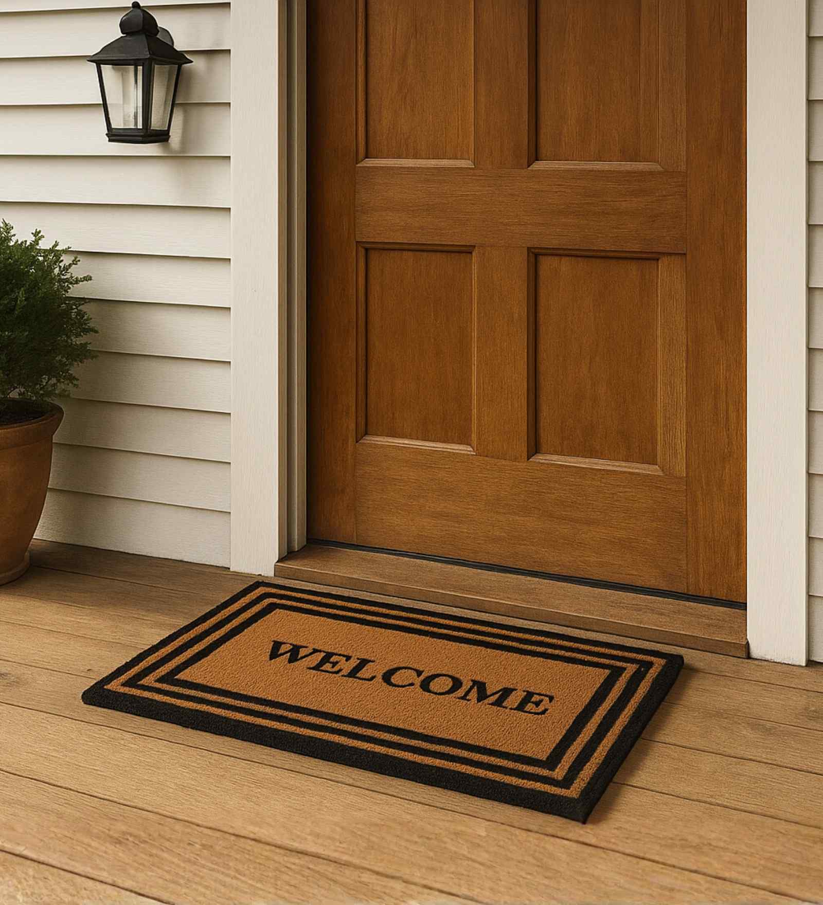 Natural Coir Door Mat-Welcome