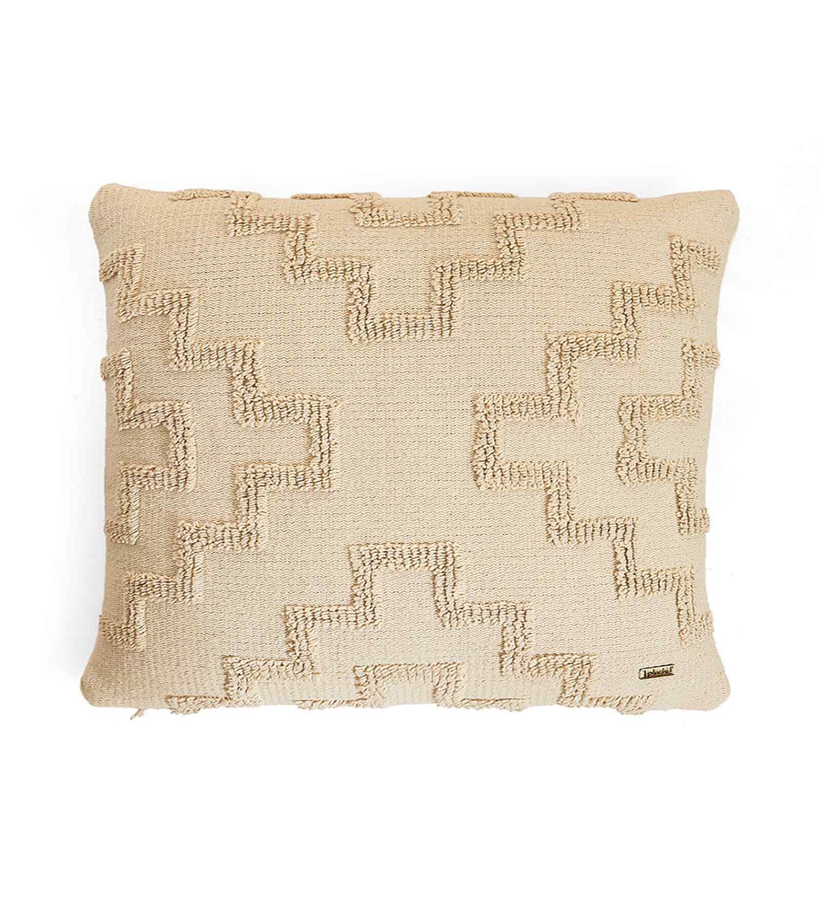 Natural CottonFret 18X18 Inches Knitted Cushion Cover