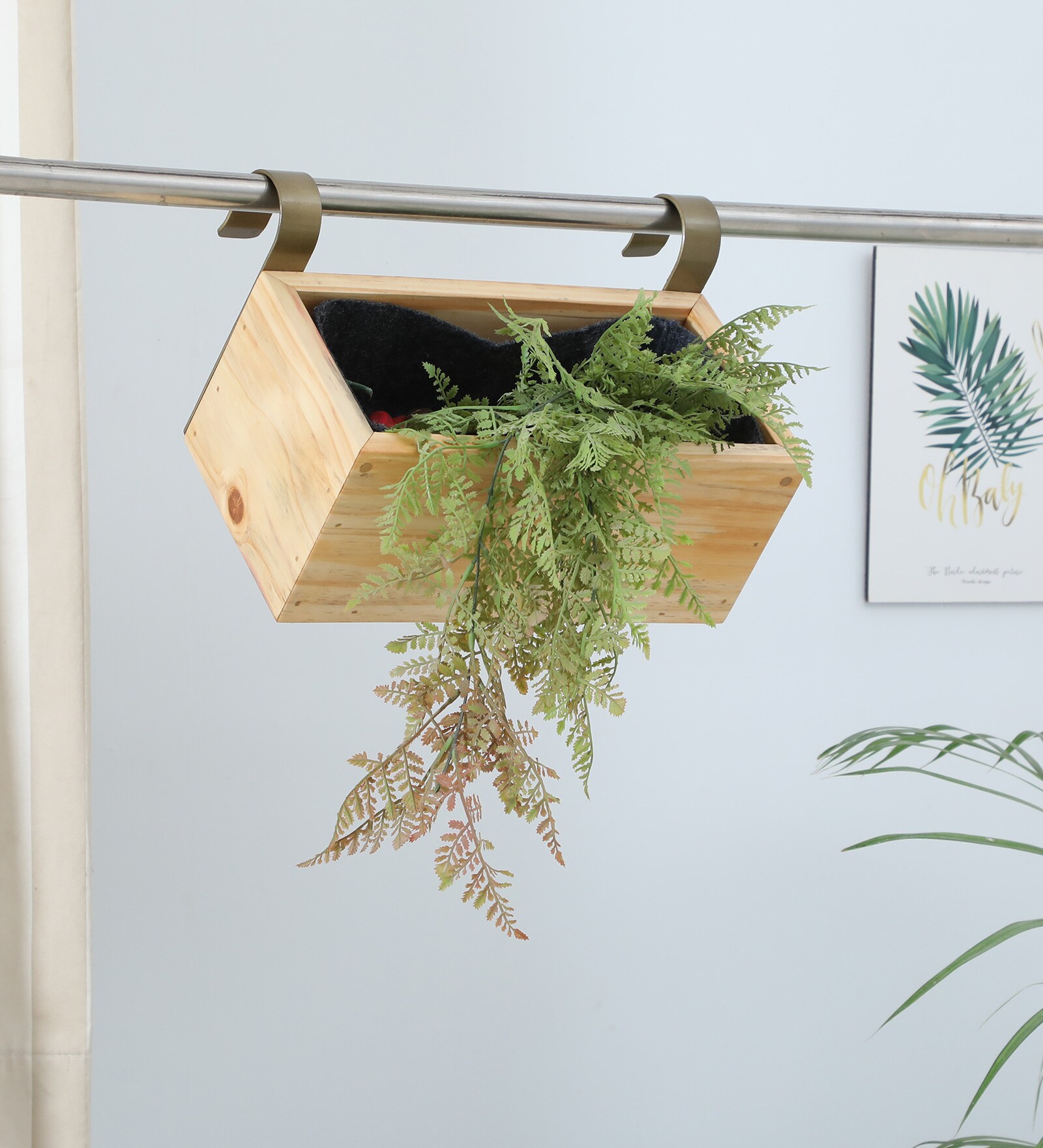 Buy Natural Finish Pine Wood Rectangular Railing Planter at 17% OFF by ...