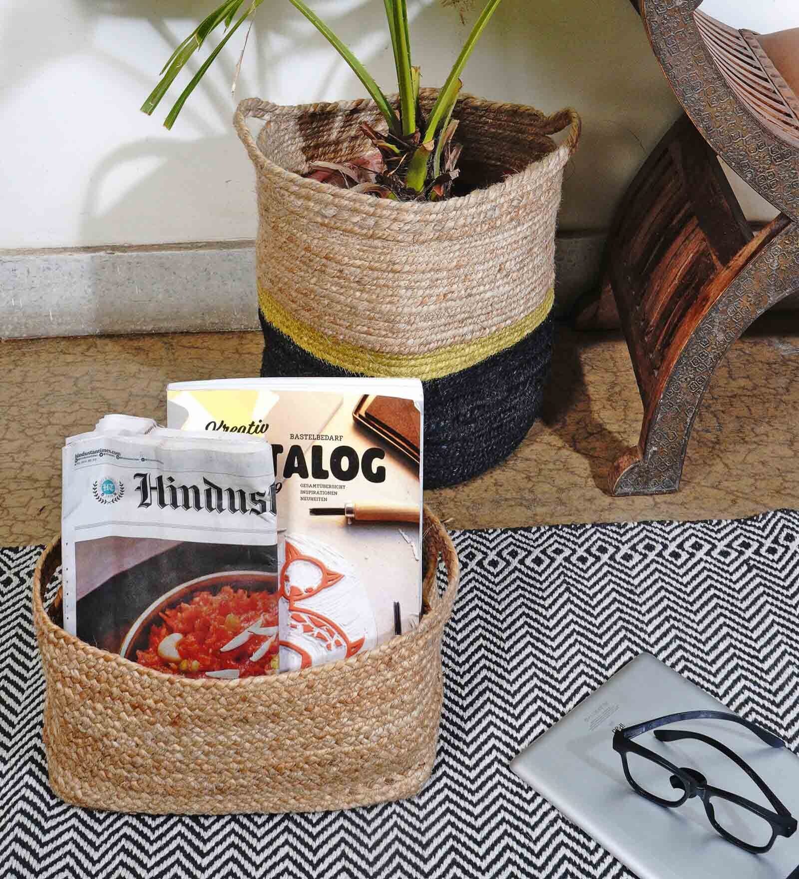 Buy Natural Jute Floor Planter at 23 OFF by August Collectives Pepperfry