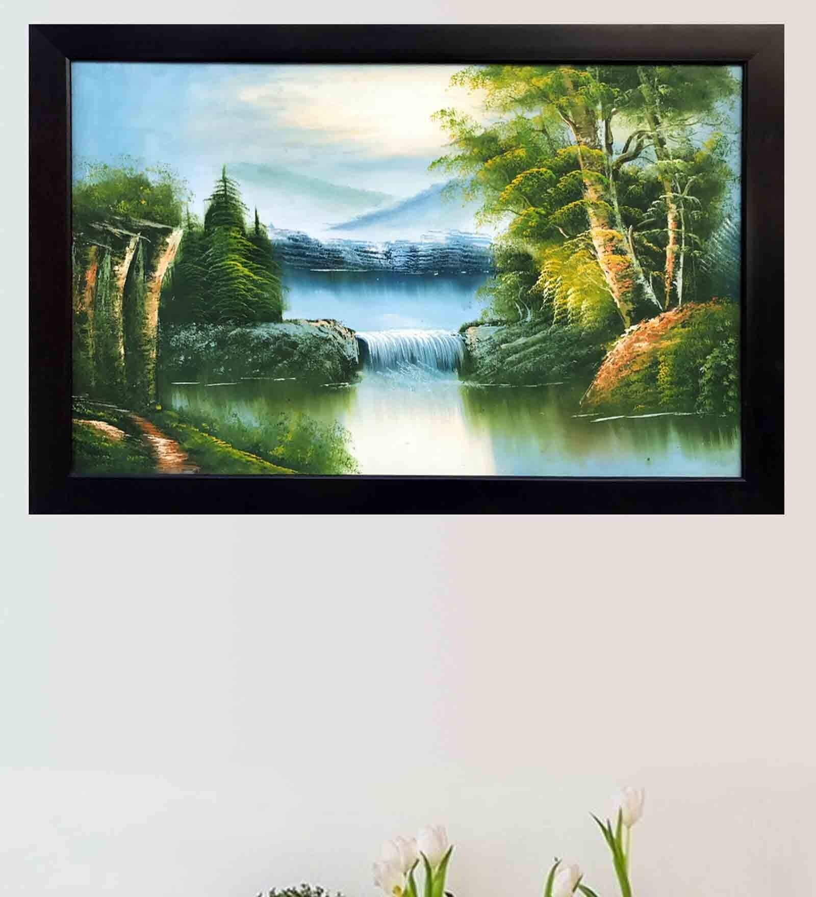 Natural Landscape Handmade Oil Painting On Canvas Framed