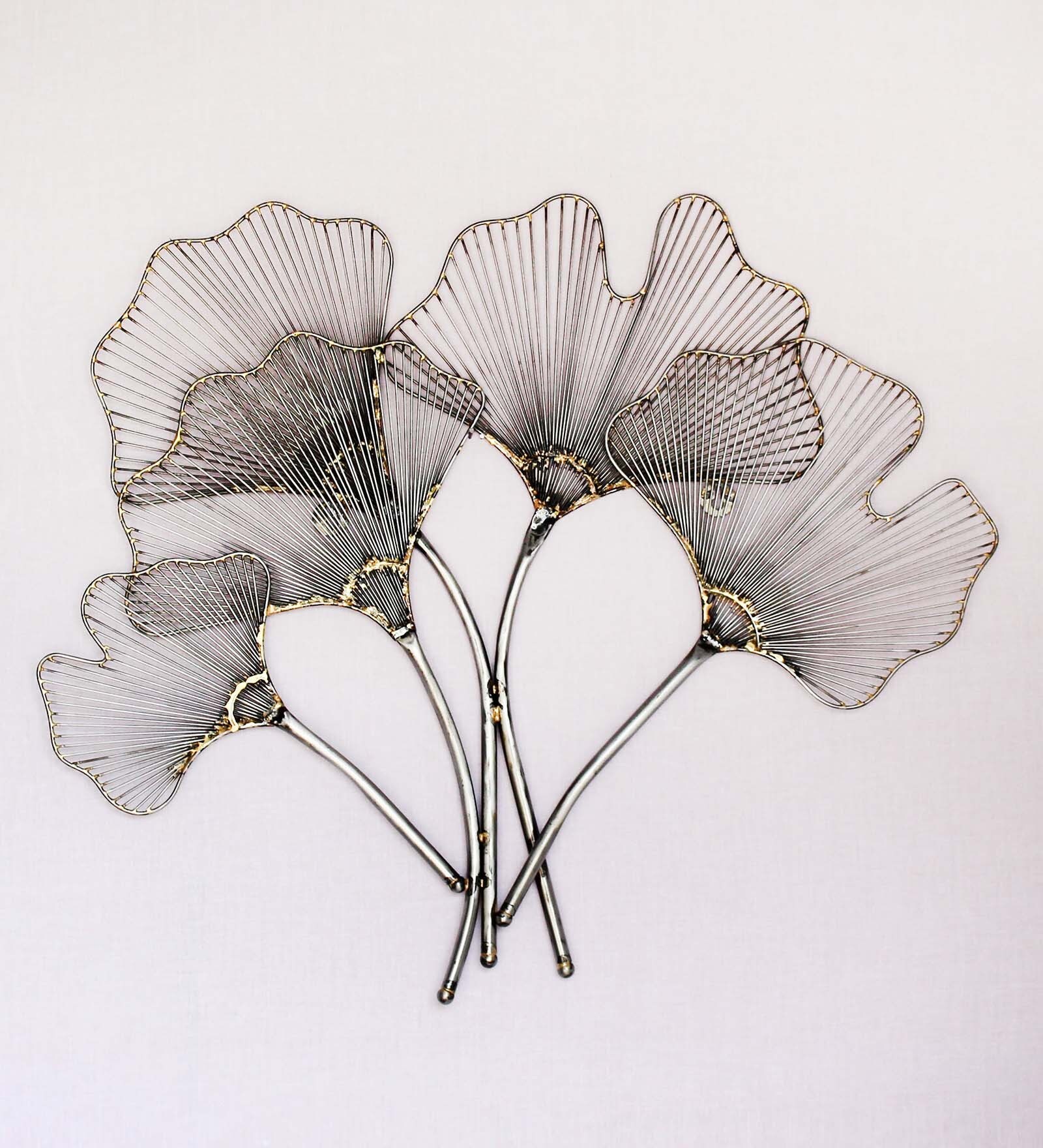 Wrought Iron Floral In Brown Wall Art