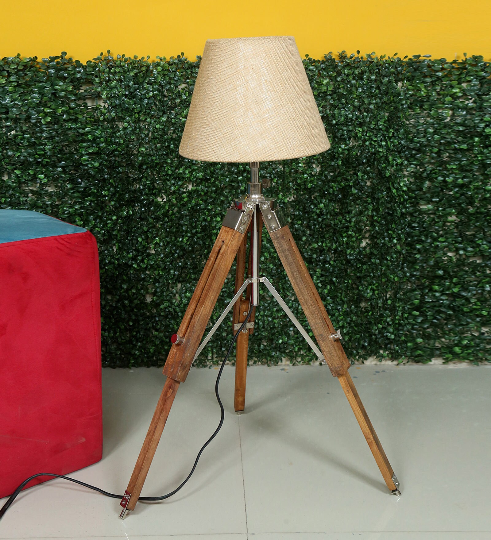 Buy Natural Stand Beige Fabric Shade Table Lamp with Brown Base at 33% ...