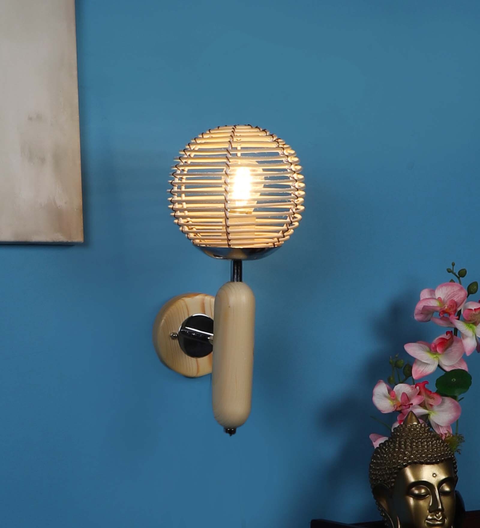 Francis Natural Wood Wood Wall Sconces