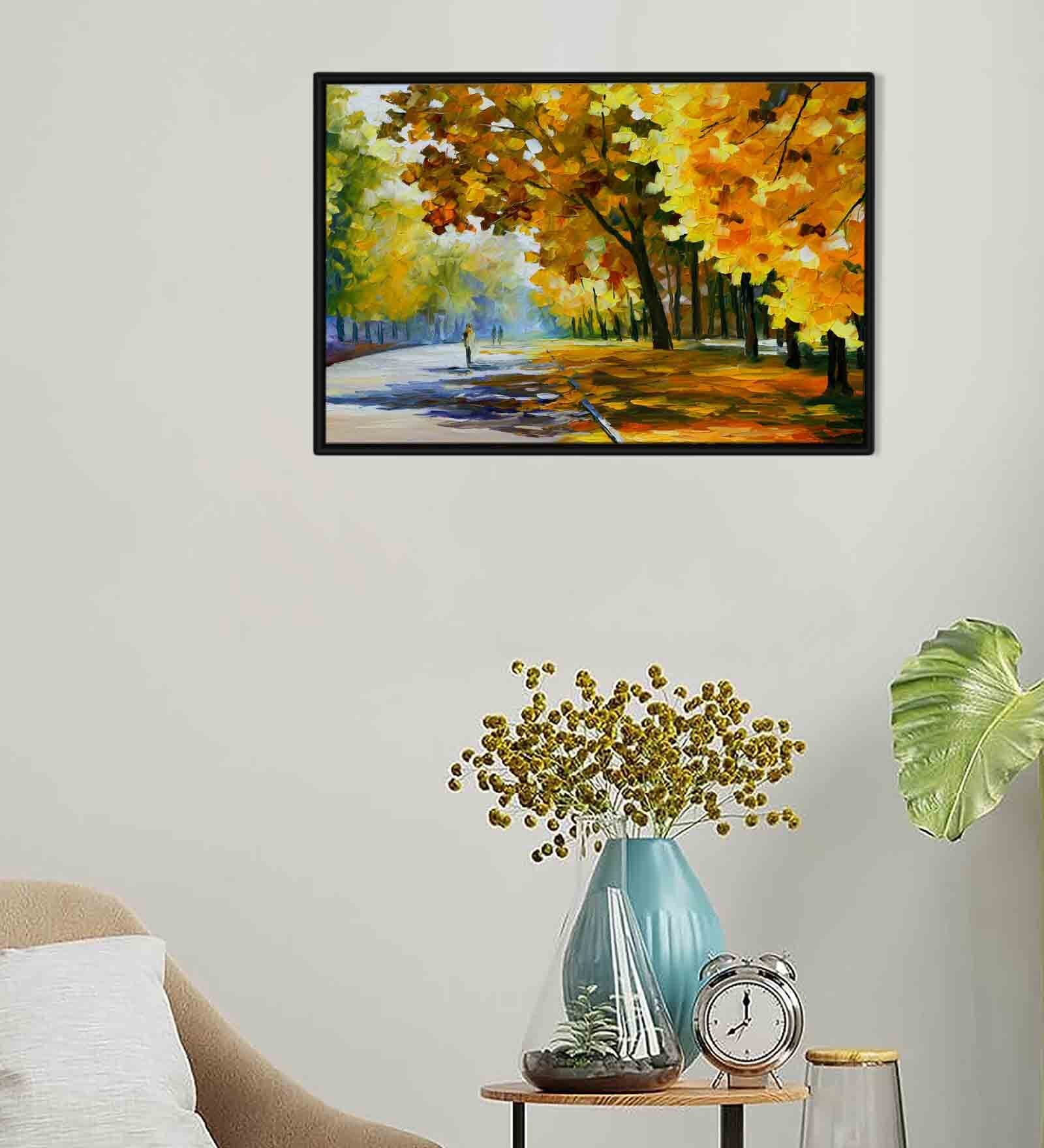 Nature Blessings Multicolour Synthetic Wood Framed Canvas Wall Painting