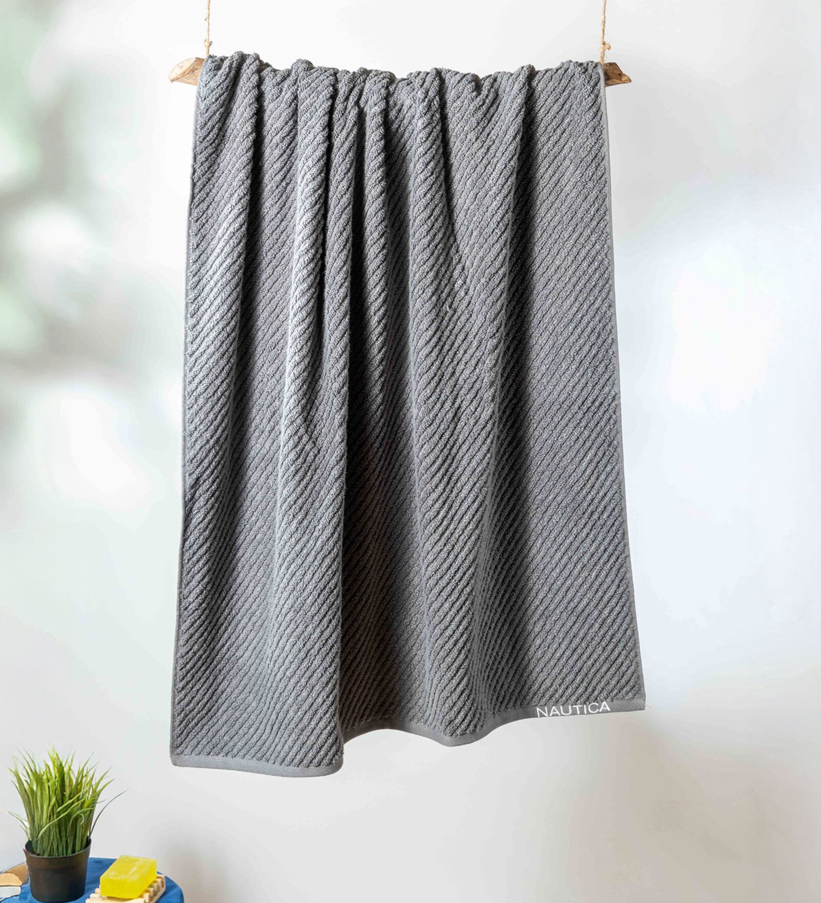 Steel Grey Fluffy Zero Twist 100% Cotton Solid Towel Bath Towel