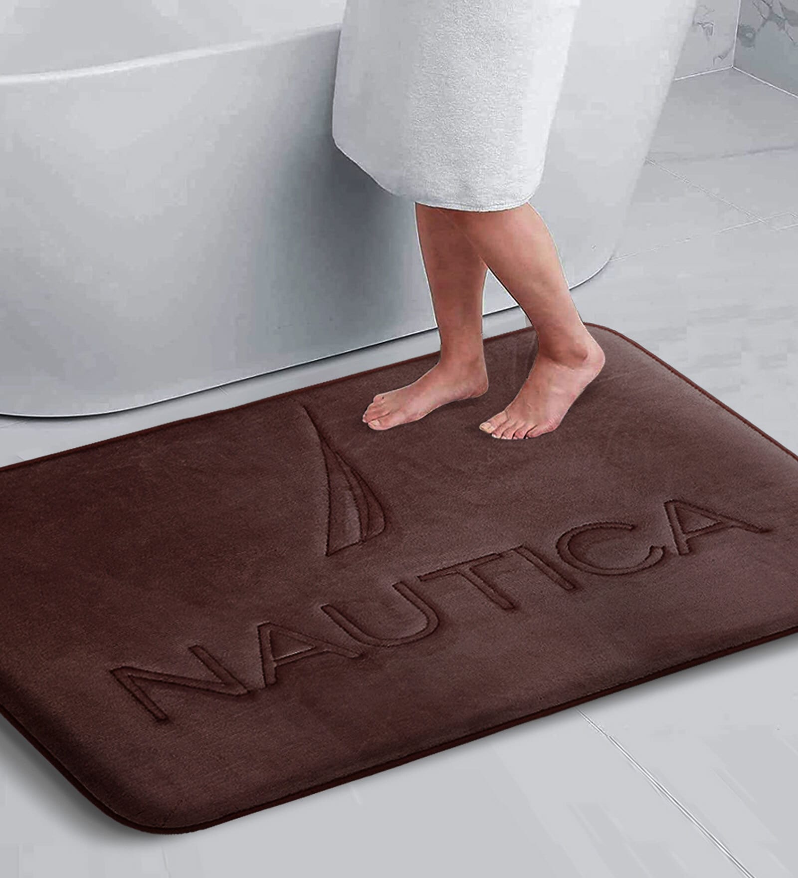 Brown Memory Foam Anti-Skid 31x20 Inch Bath Mat
