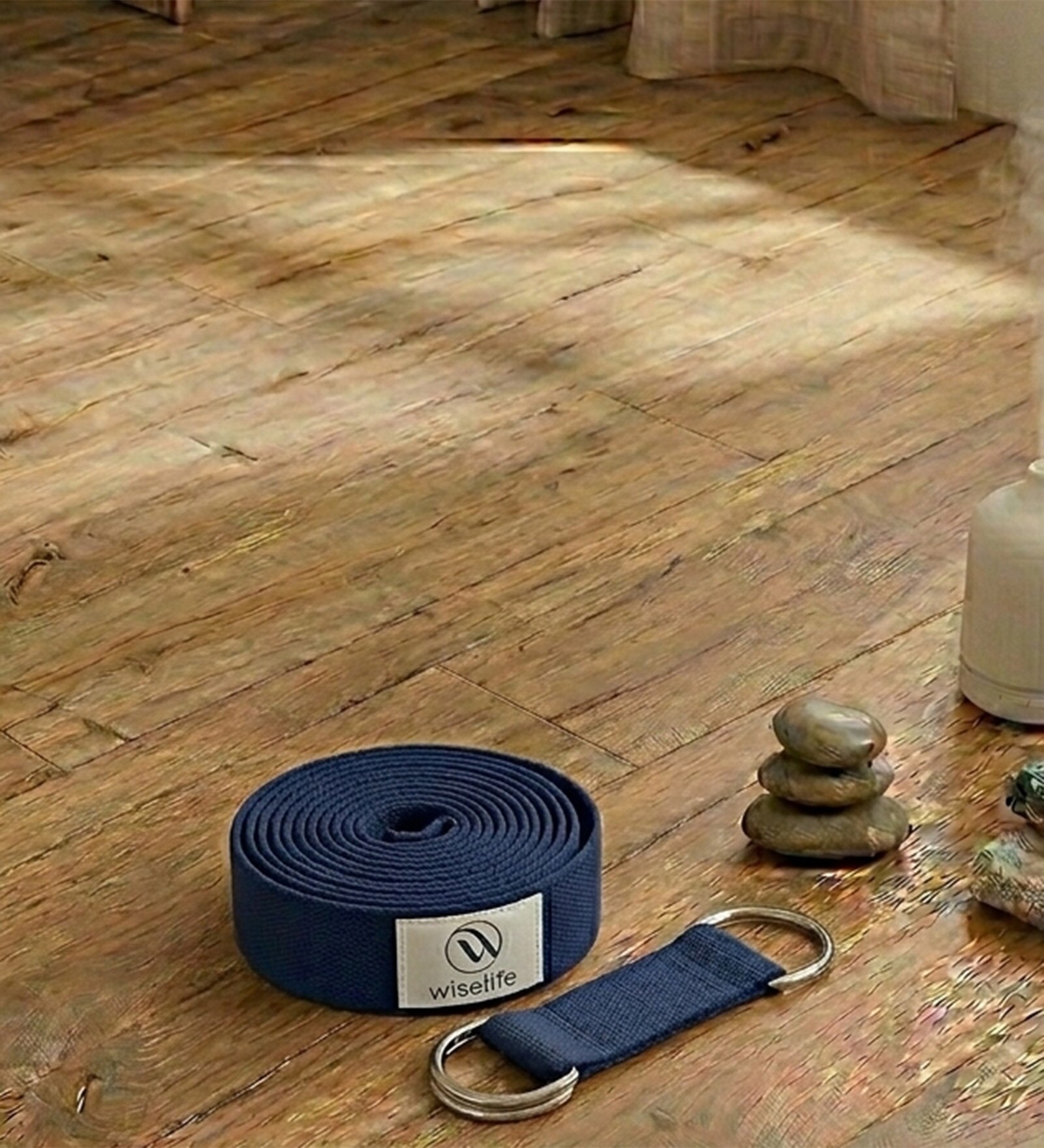 Navy Blue 8 Feet Premium Cotton Stretching Belt Strap Navy Blue 8 Feet Premium Cotton Stretching Belt Strap
