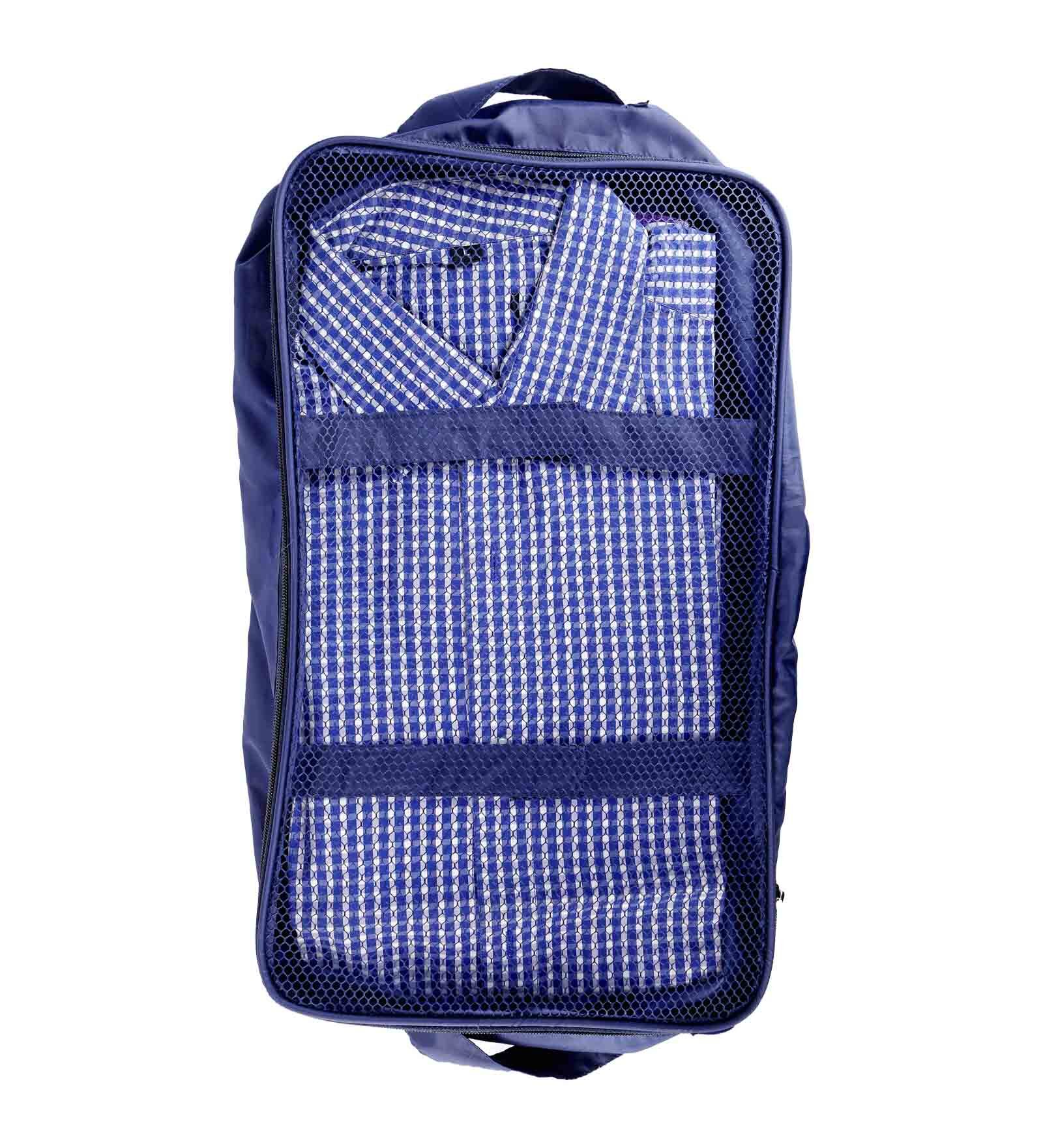 Navy Blue Polyester Non Foldable Shirt Travel Bag Organiser