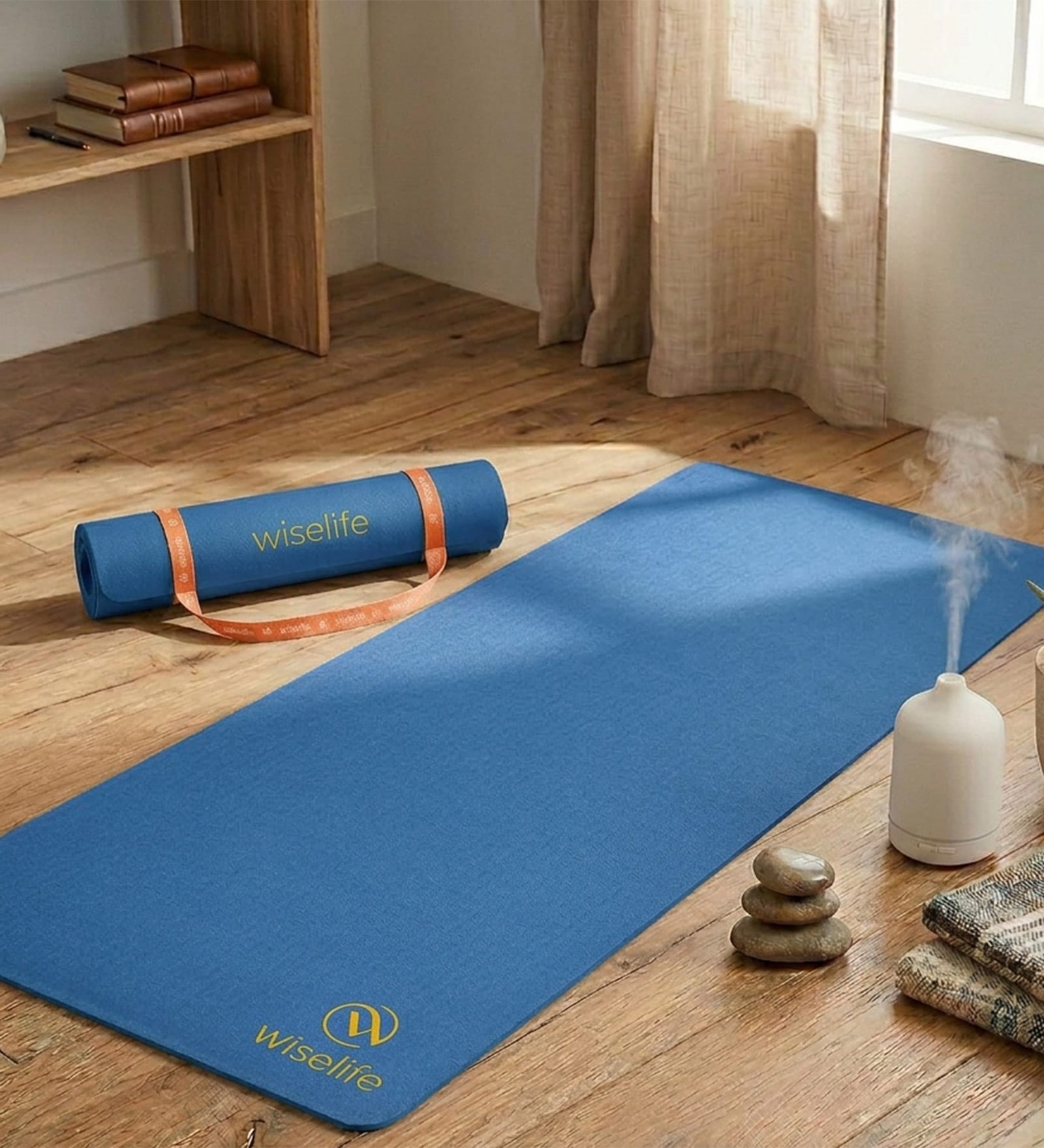Navy Blue Thermoplastic Elastomer 72X24 Inches Anti Skid Yoga Mat