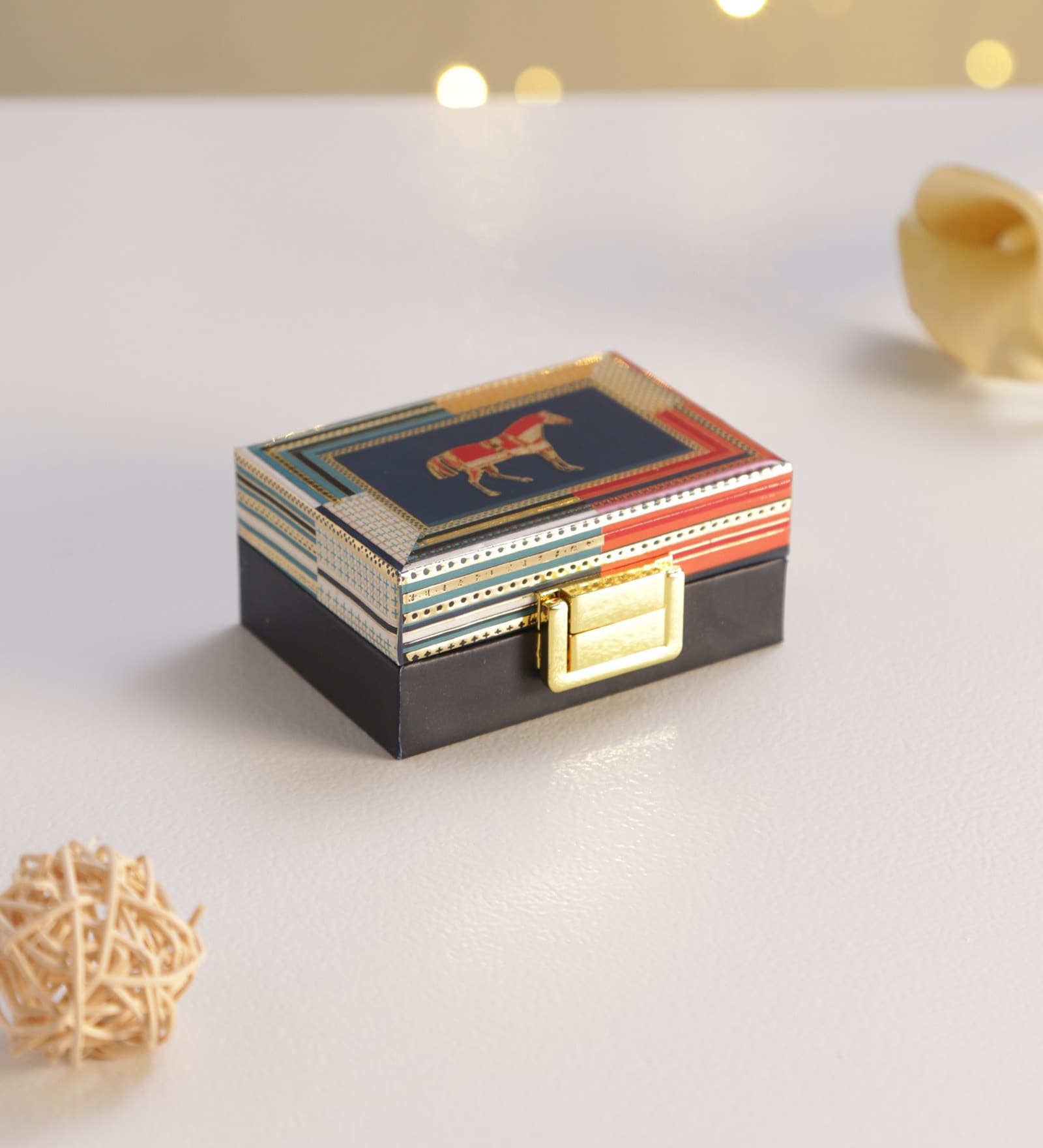 Navy Blue Wood Decorative Box