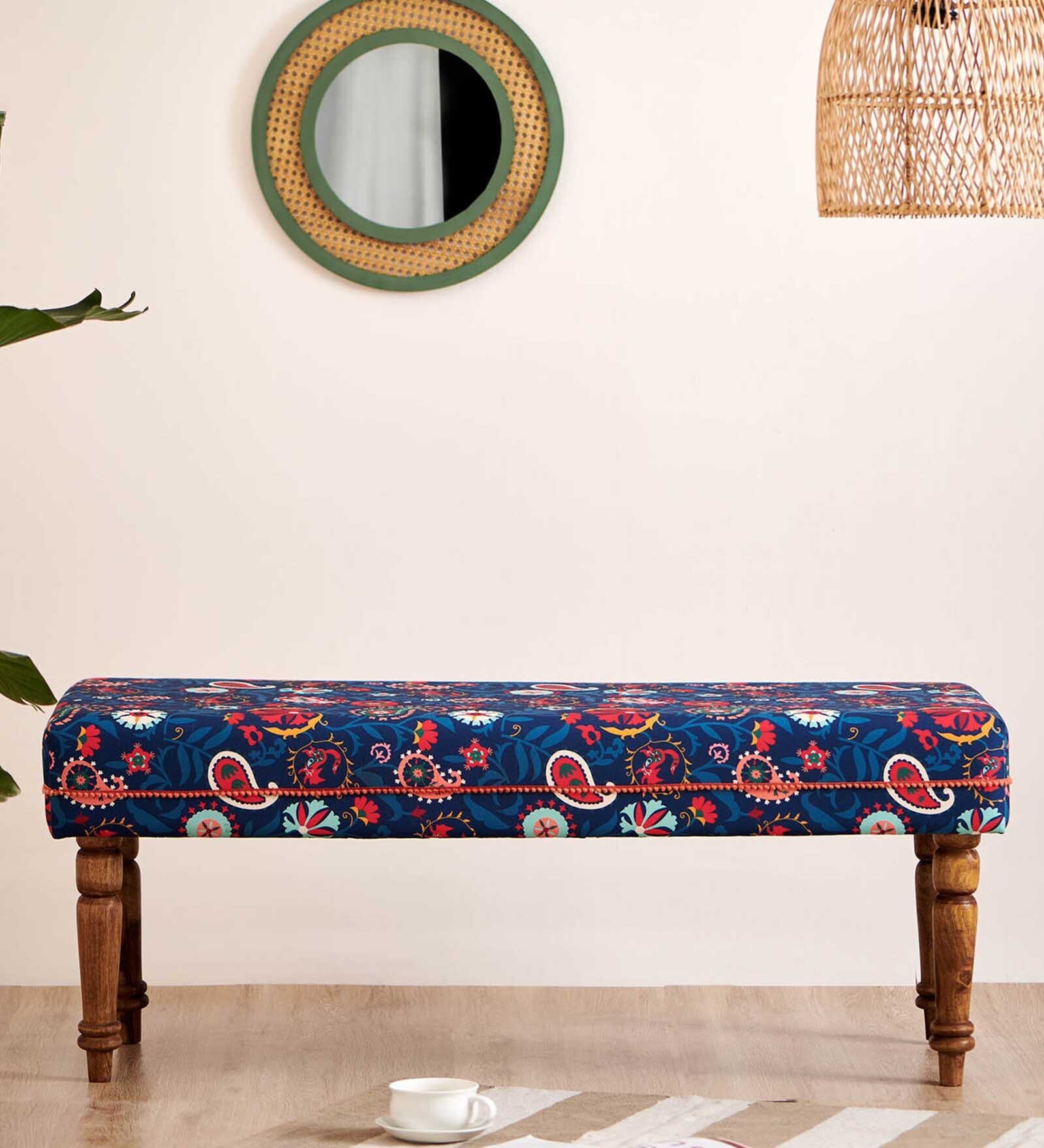 Nawaab Bench In India Paisleys Design Multicolor Colour