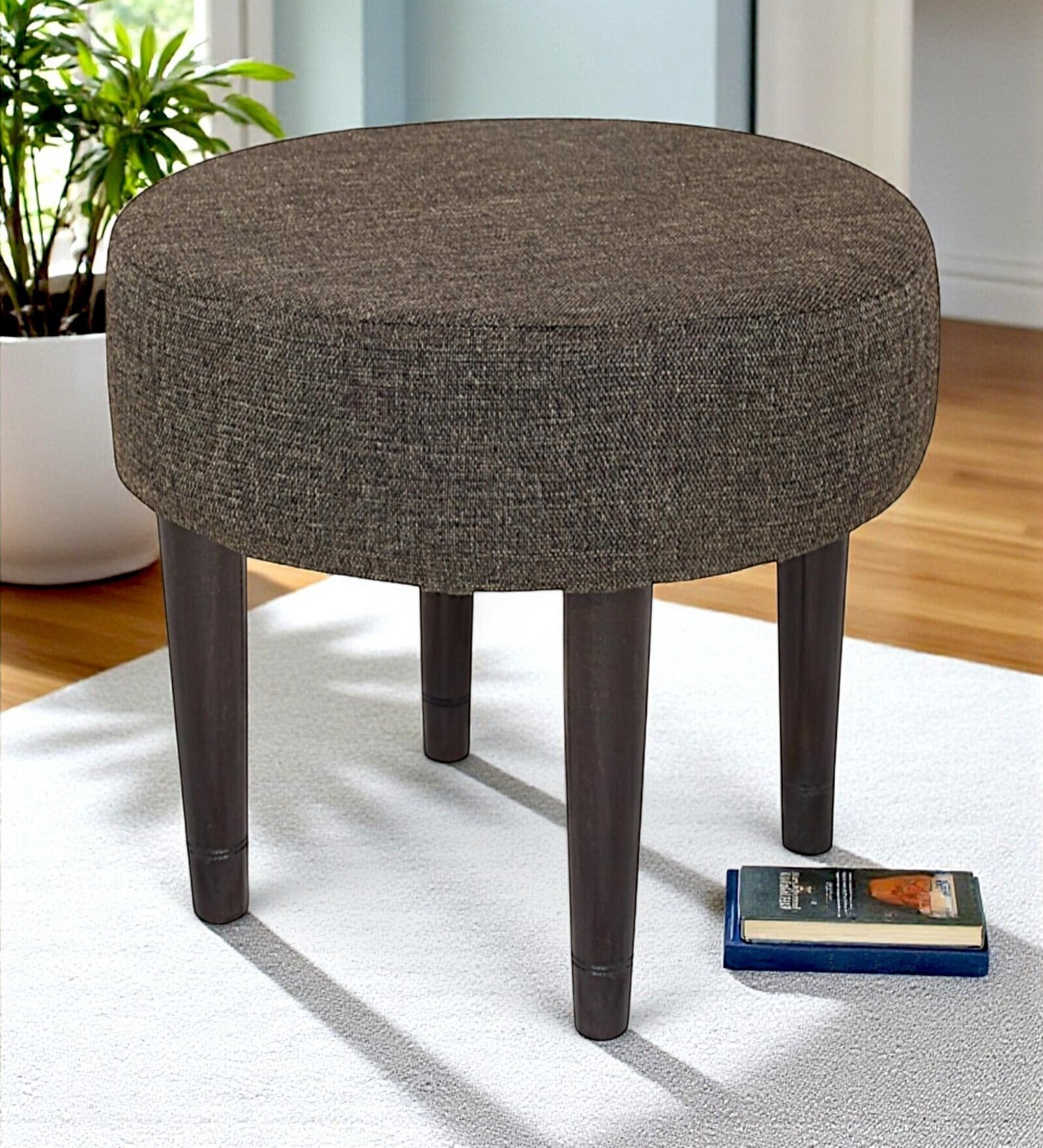 Nayla Stool In Jute Brown Colour
