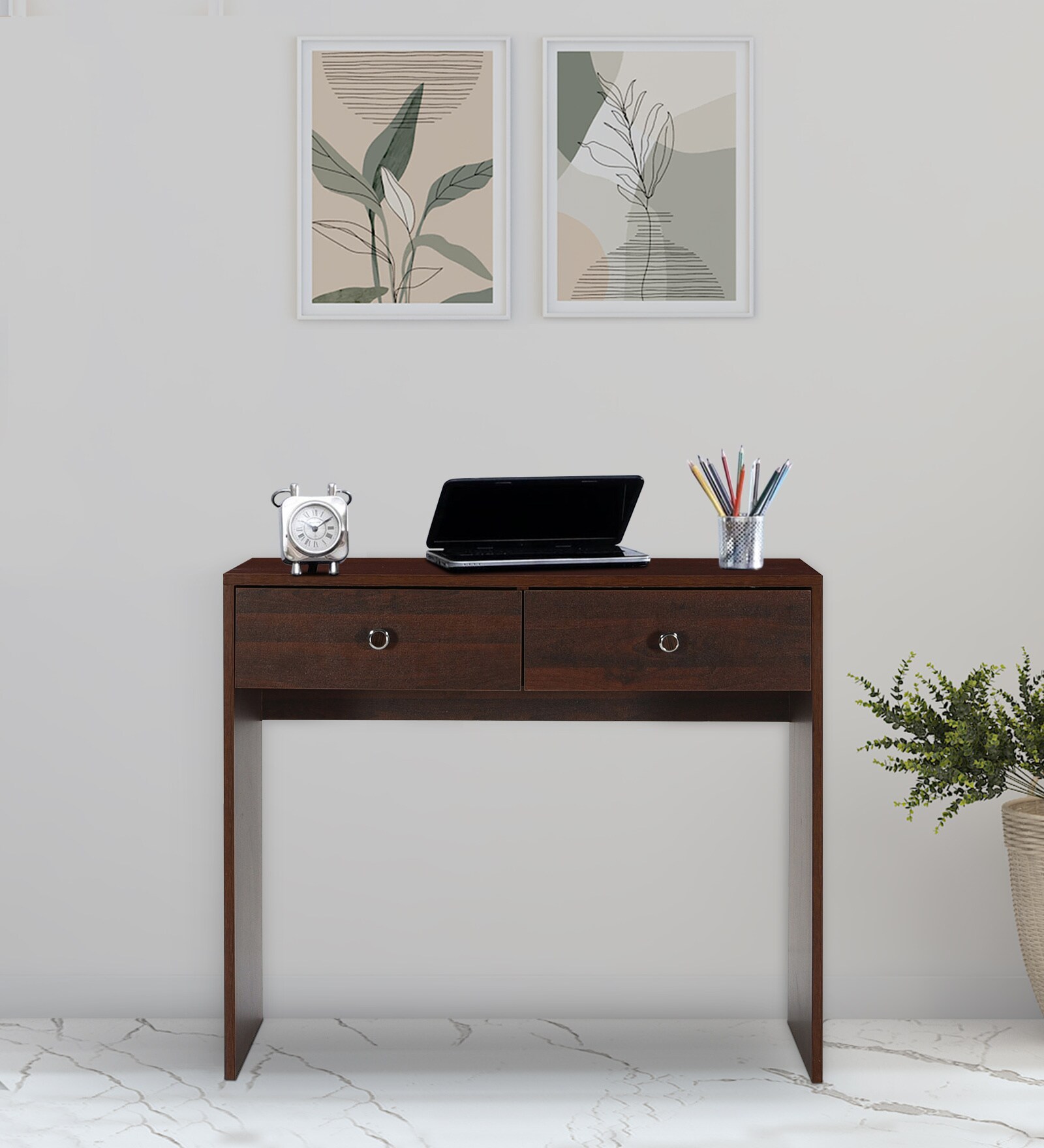 Nayoko Writing Table in Brown Finish