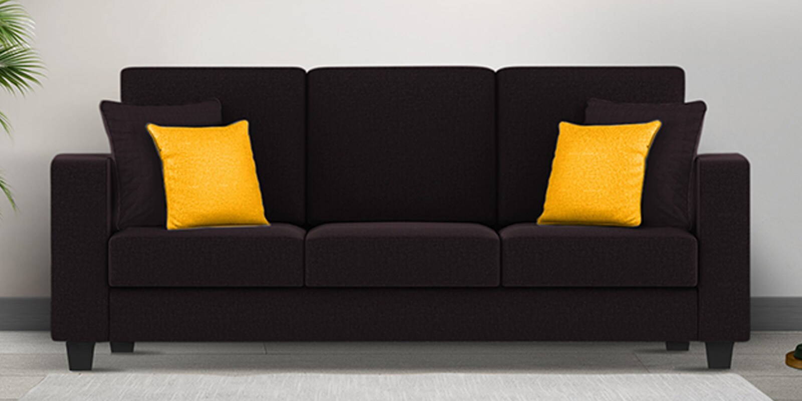 Nabi Fabric 3 Seater Sofa in Cara Brown Colour