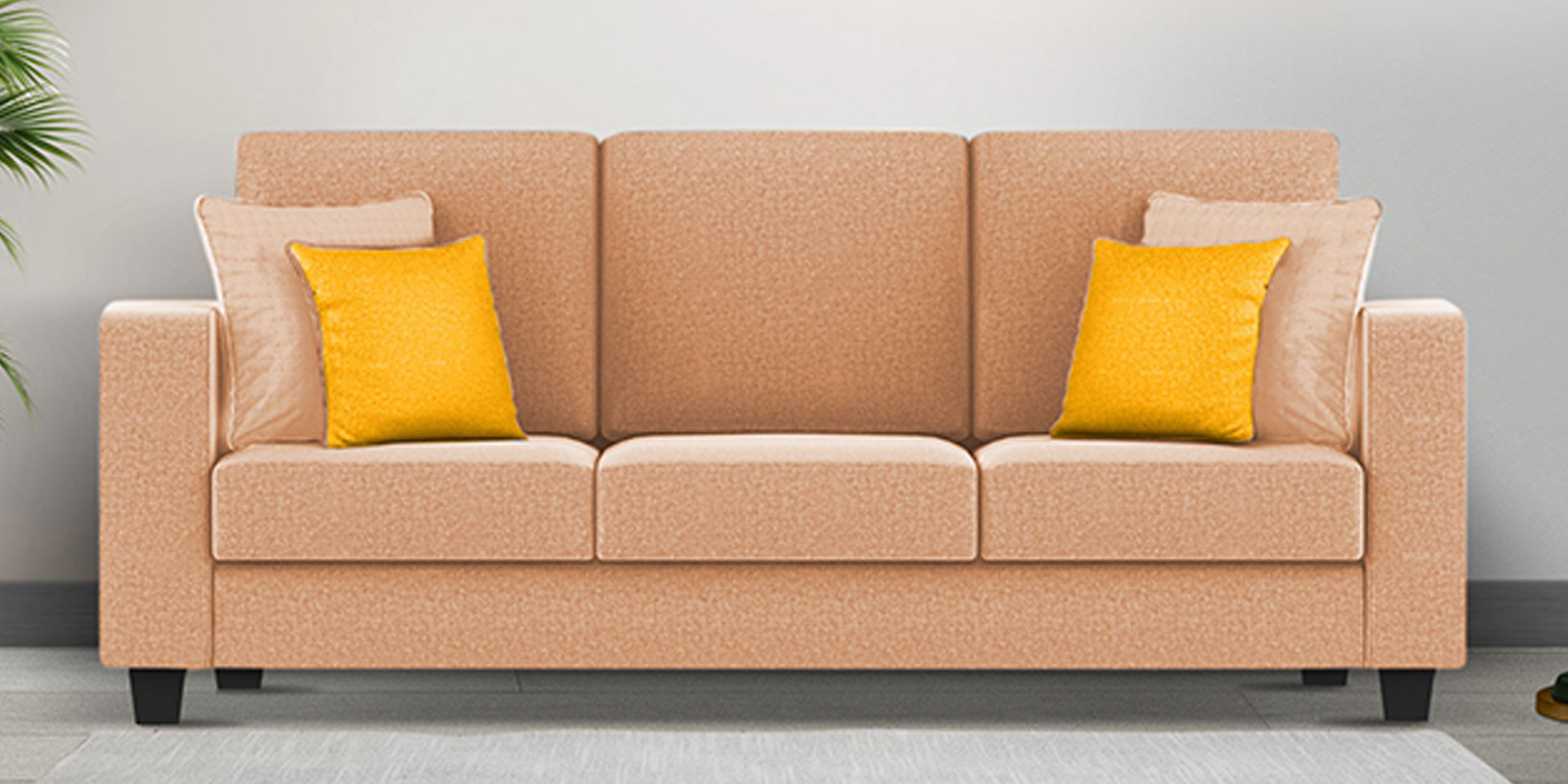 Nabi Fabric 3 Seater Sofa in Cosmic Beige Colour