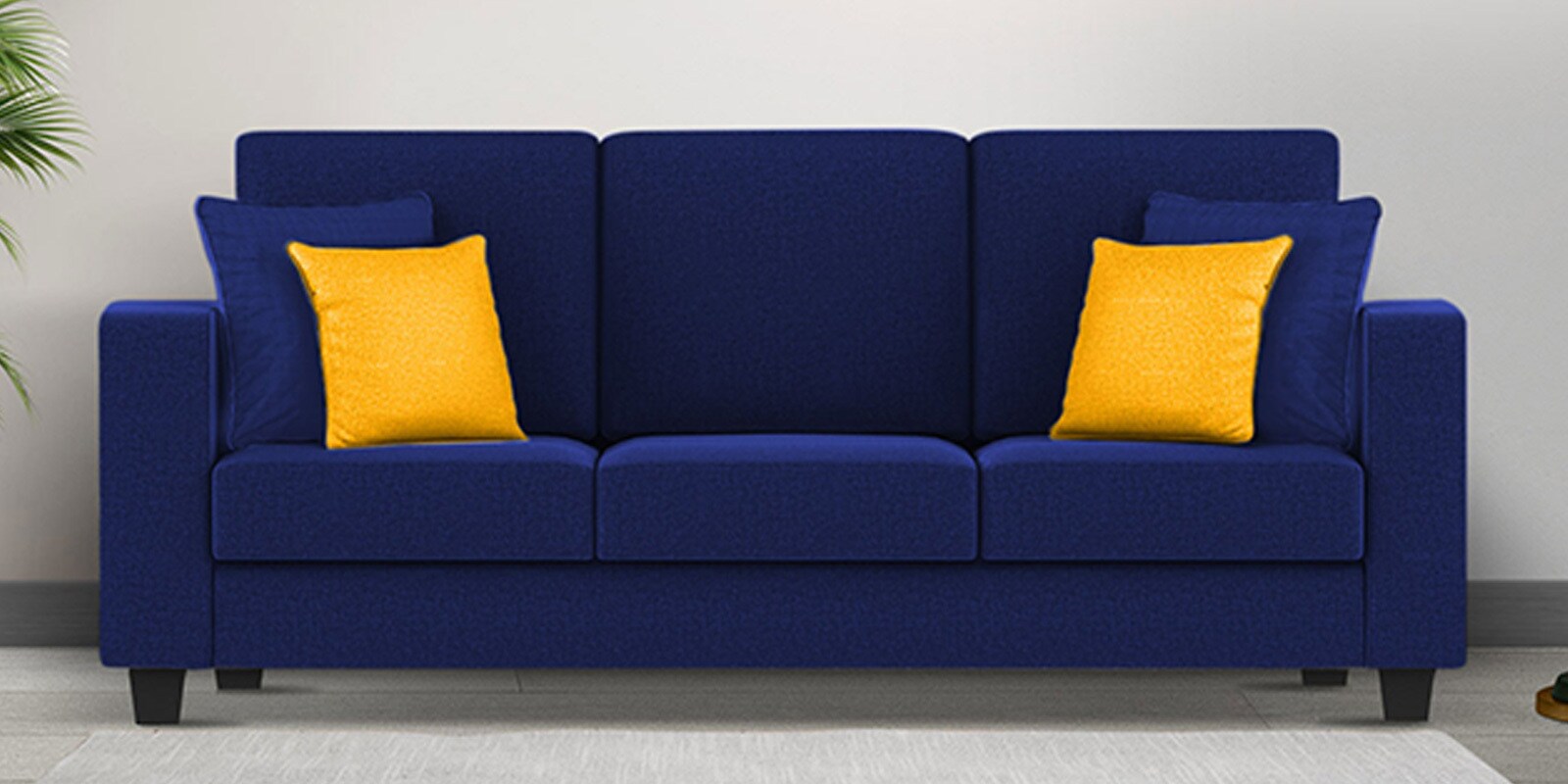 Nabi Fabric 3 Seater Sofa in Royal Blue Colour