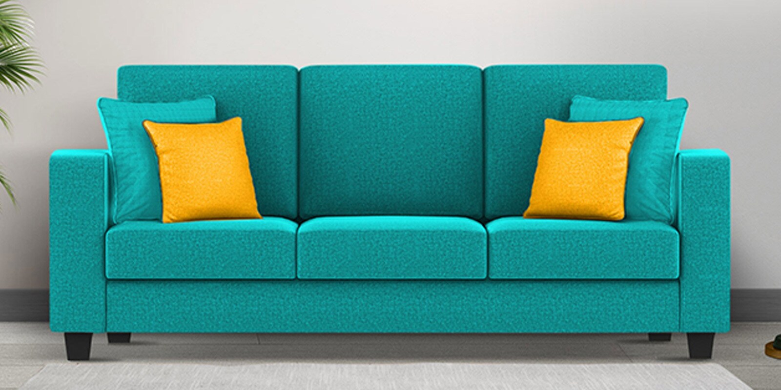 Nabi Fabric 3 Seater Sofa in Sea Green Colour