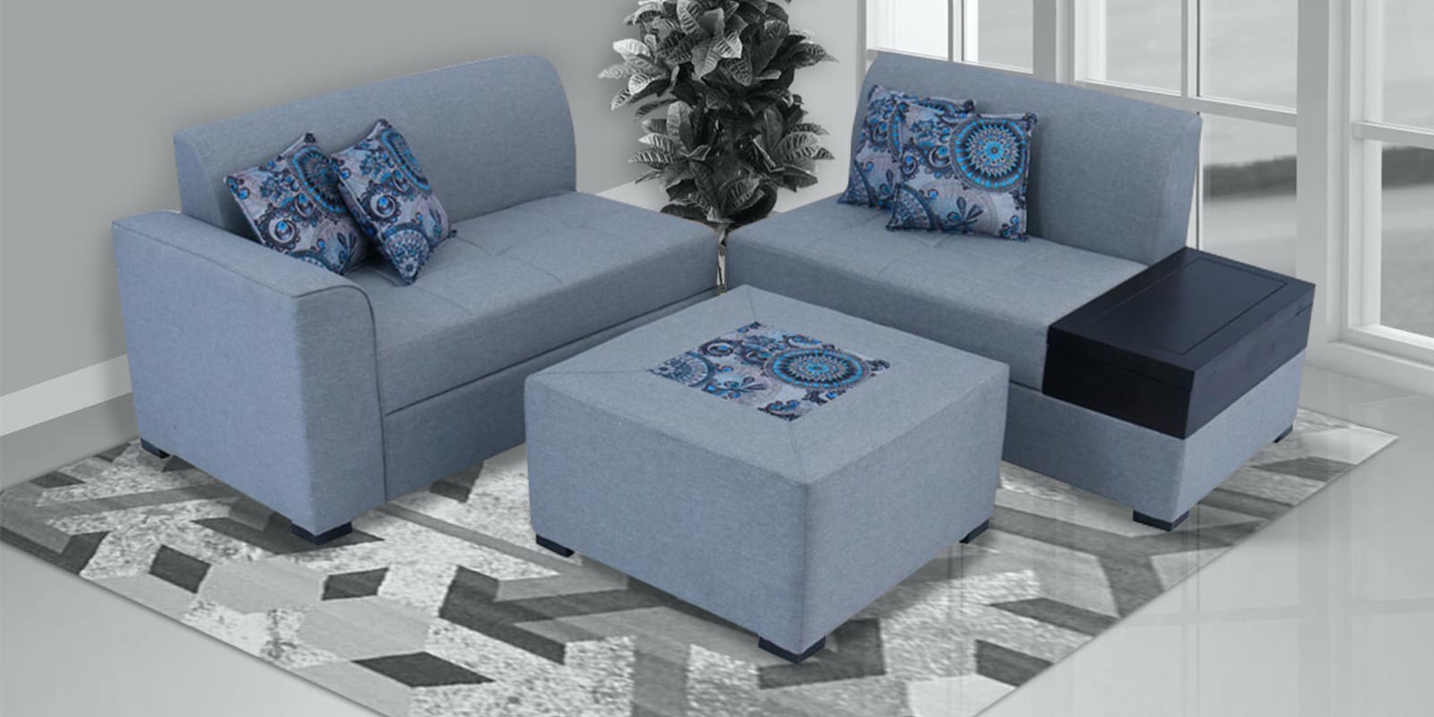 Buy Nanaimo Fabric LHS Sectional Sofa in Grey Colour at 20 OFF by Muebles Casa Pepperfry