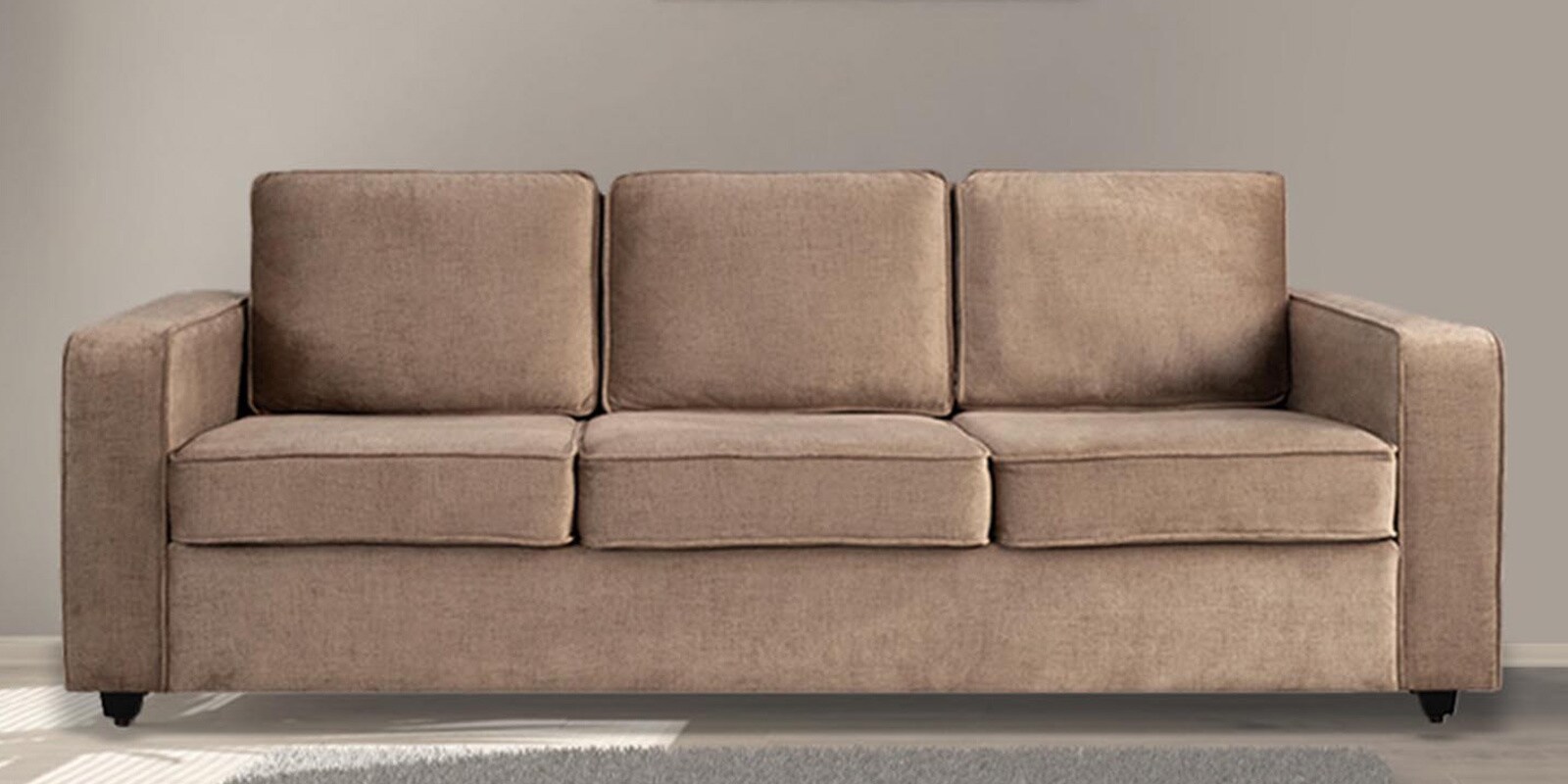 Buy Naples Fabric 3 Seater Sofa In Mocha Brown Colour at 23% OFF by ...