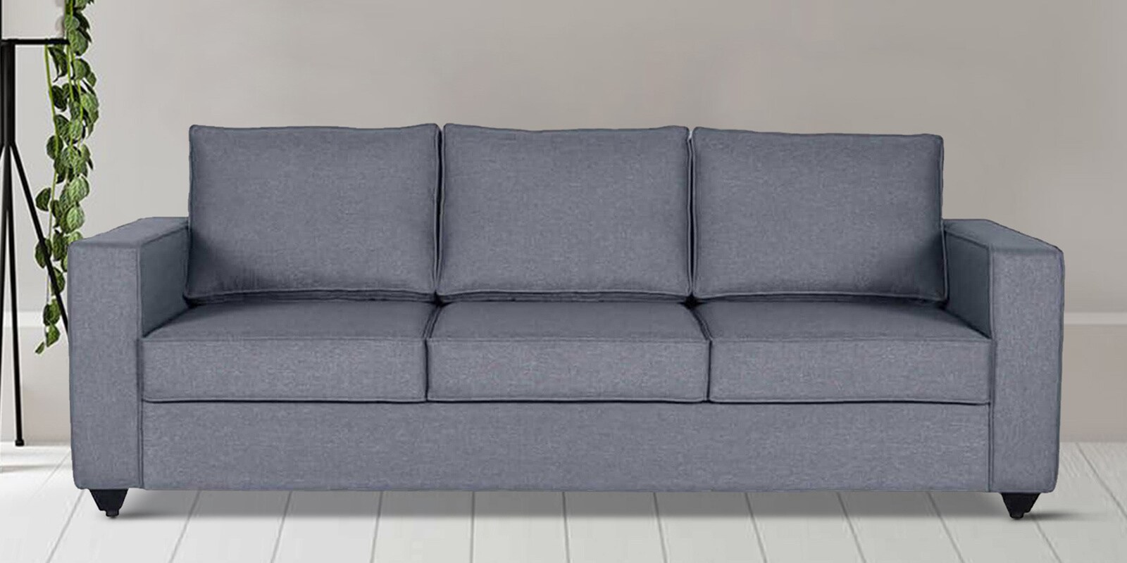 Buy Naples Fabric 3 Seater Sofa In Omega Blue Colour at 29 OFF by