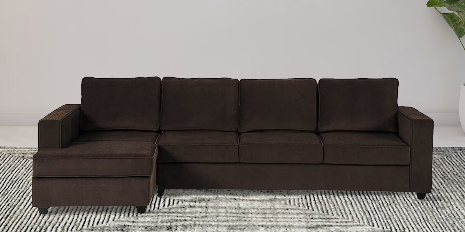 Buy Naples Fabric 5 Seater RHS Sectional Sofa In Dark Earth Colour at 16 OFF by Wakefit Pepperfry