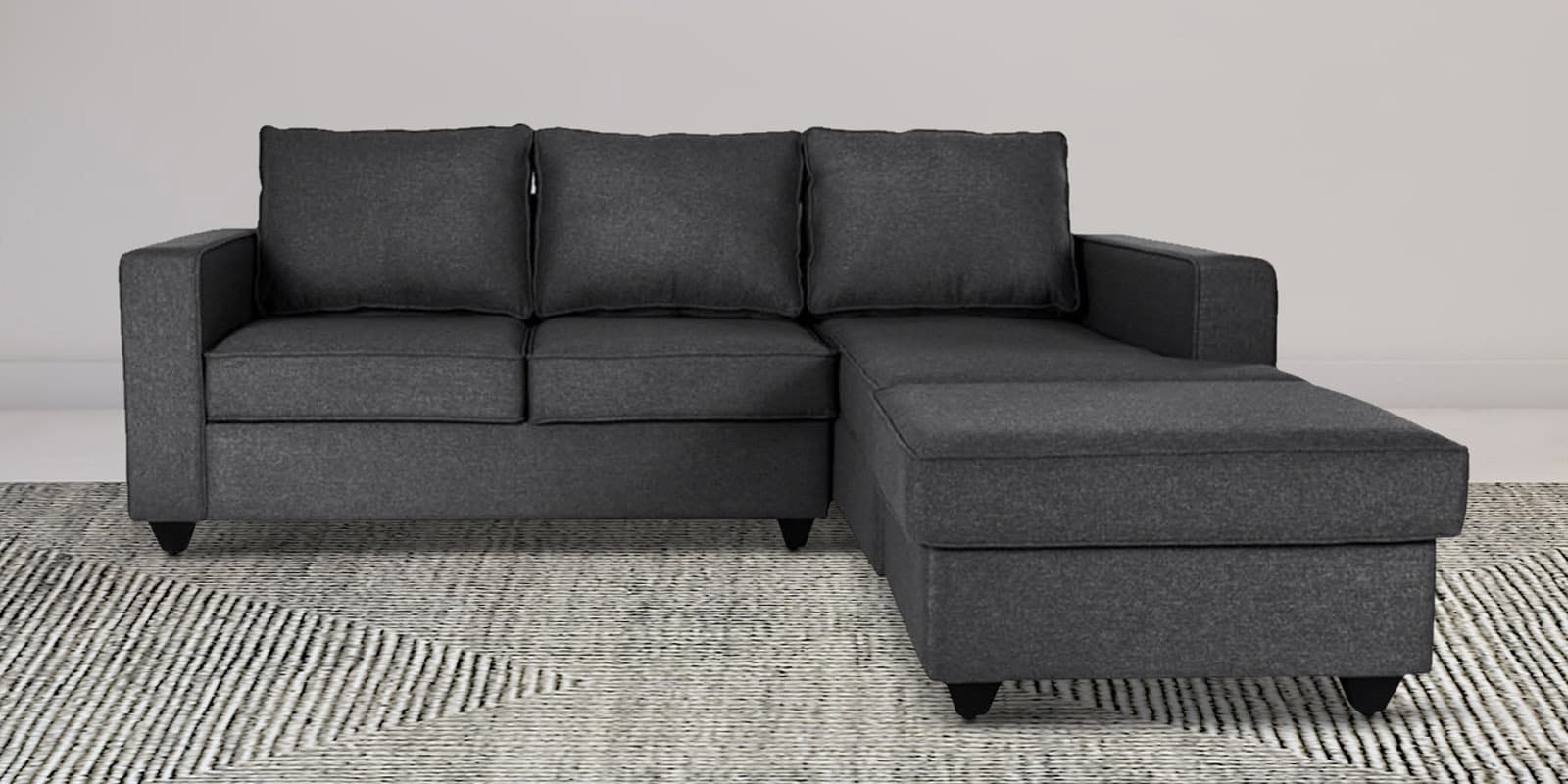 Buy Naples Fabric 5 Seater LHS Sectional Sofa In Smoke Grey Colour at 28 OFF by Wakefit Pepperfry