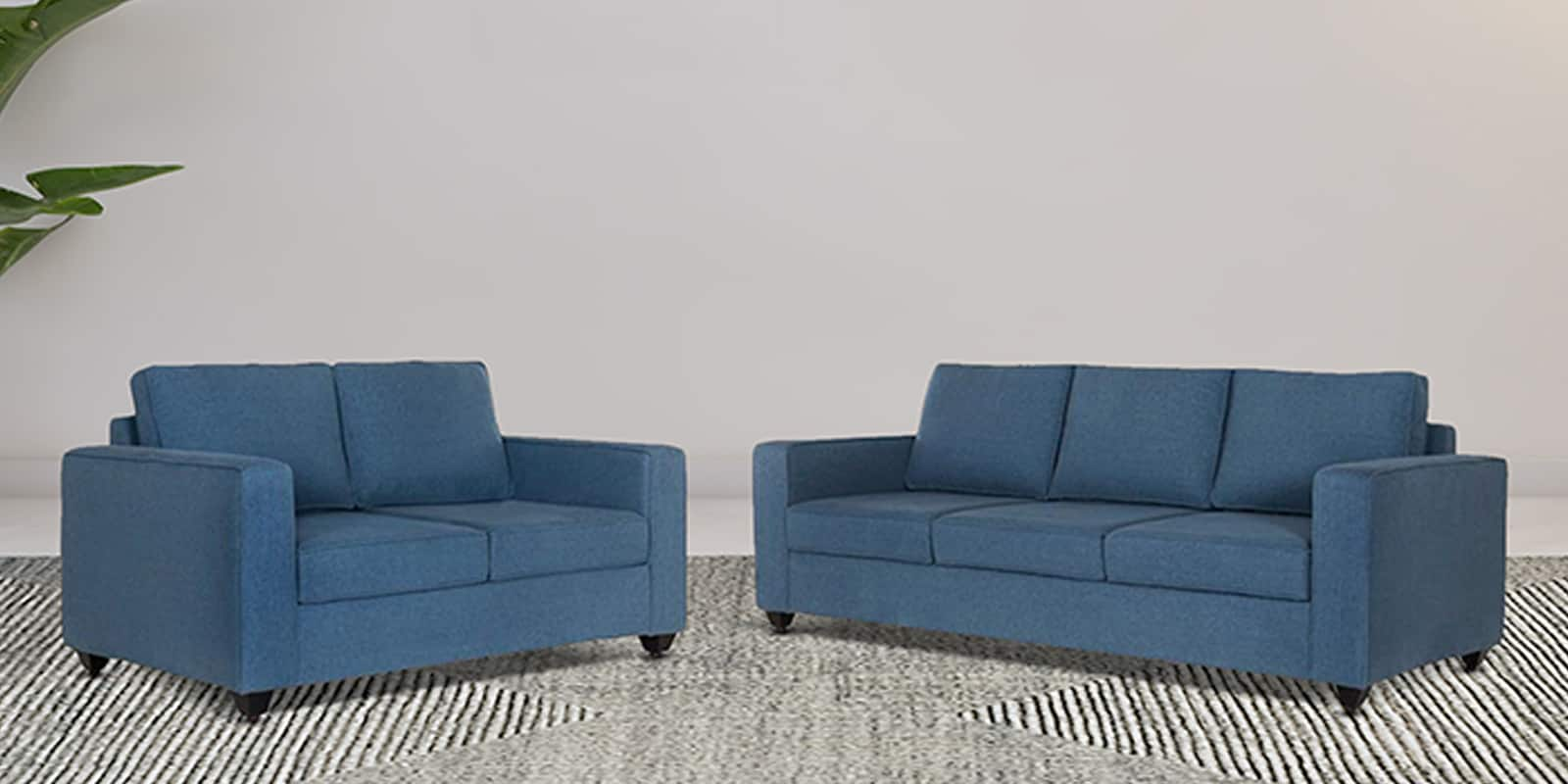 Buy Napper Fabric Sofa Set In Sapphire Blue Colour At 23% OFF By ...