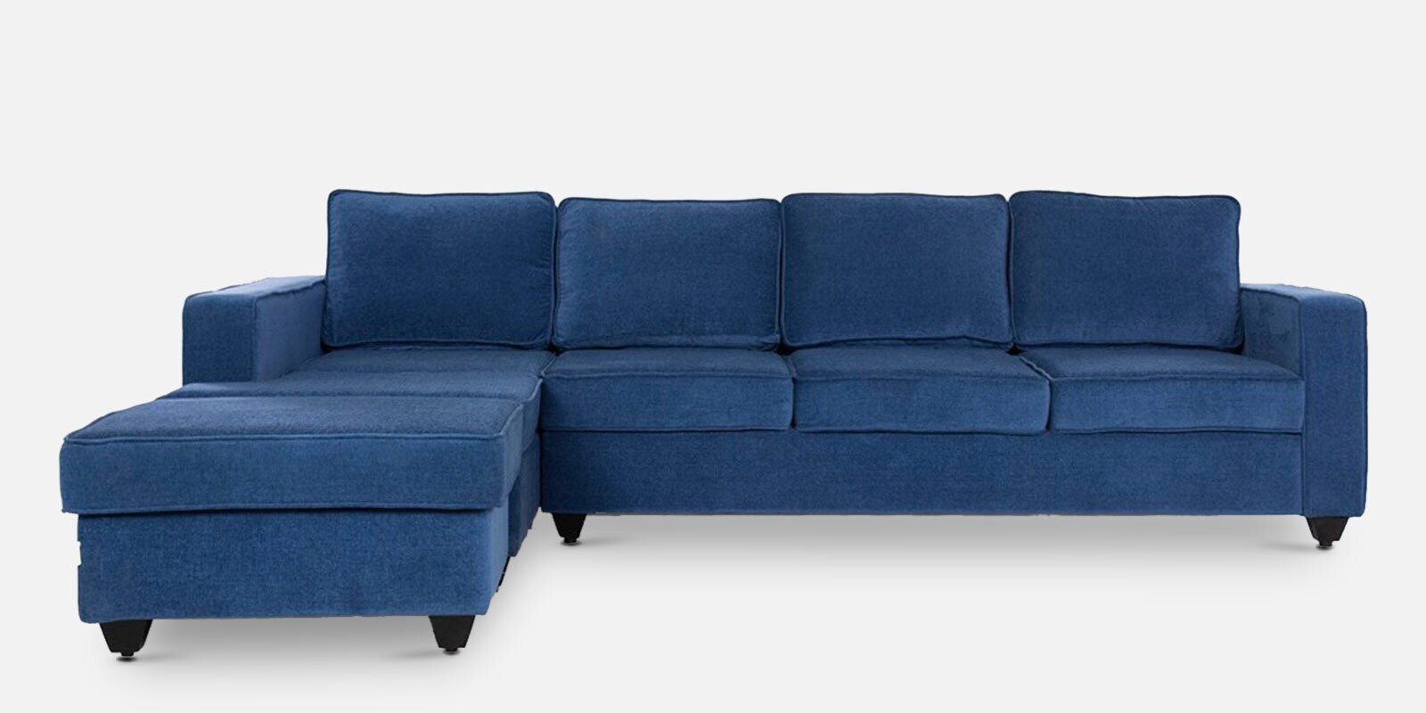 Napper RHS Sectional Sofa With Ottoman In Cobalt Blue Colour