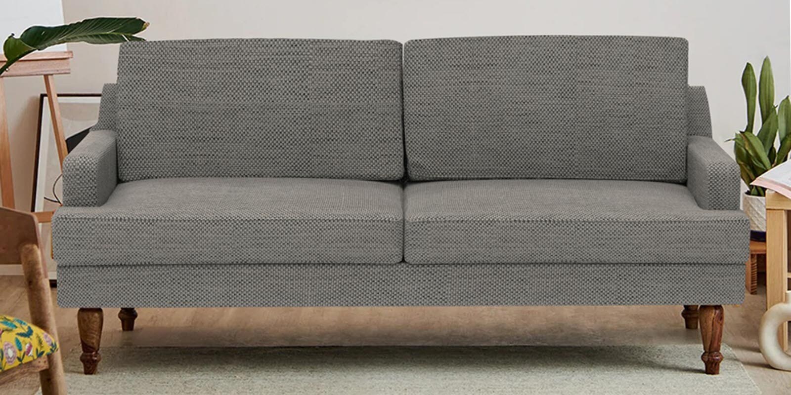 Buy Nawab Fabric 3 Seater Sofa in Bangalore Grey Colour at 10 OFF by