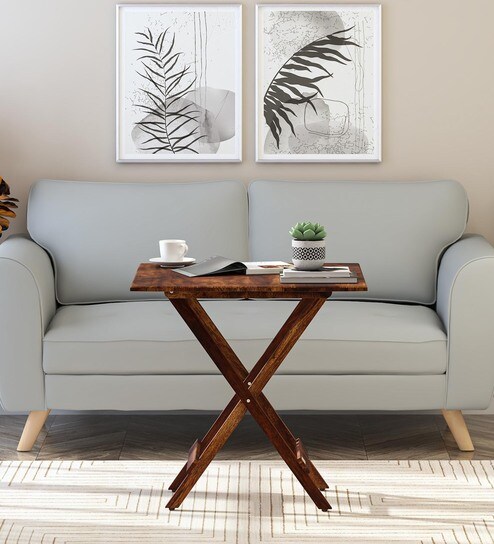 Namur Sheesham Wood Folding Table In Provincial Teak Finish