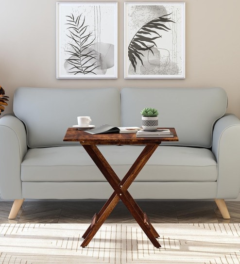 Namur Sheesham Wood Folding Table In Provincial Teak Finish