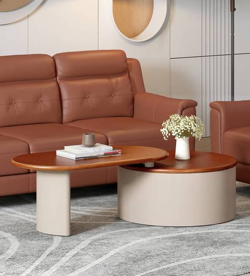 Naomi Solid Wood Coffee Table In Brown Finish