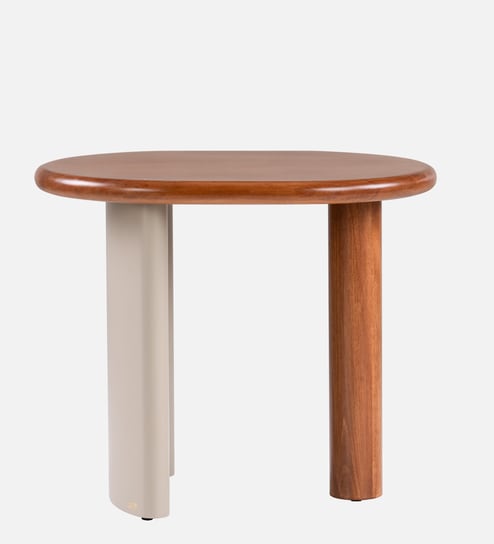 Naomi Solid Wood End Table In Brown Finish
