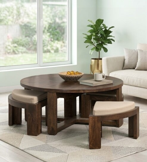 Nashville Coffee Table Set In Provisional Teak Finish