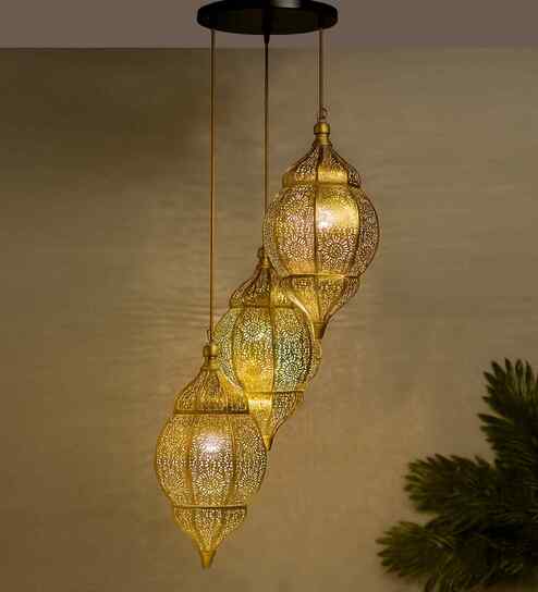 Nassau Black Metal Cluster Hanging Light