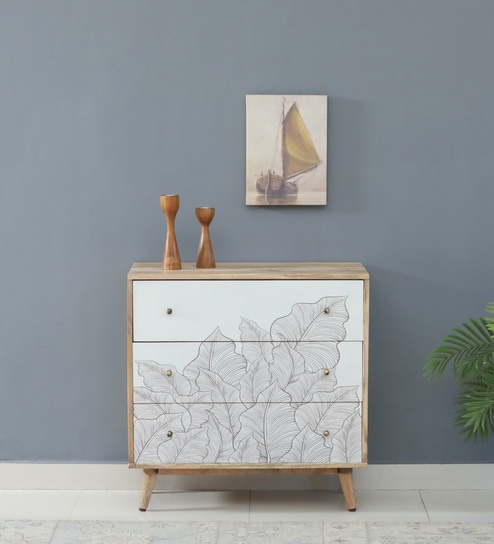 Natale Mango Wood Chest Of Drawers In Natural Finish Inspired By Ranthambore