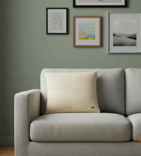 Natural 100% Cotton Kelly Fusion 18X18 Inches Knitted Cushion Cover