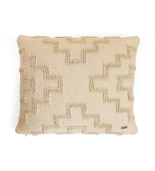 Natural CottonFret 18X18 Inches Knitted Cushion Cover