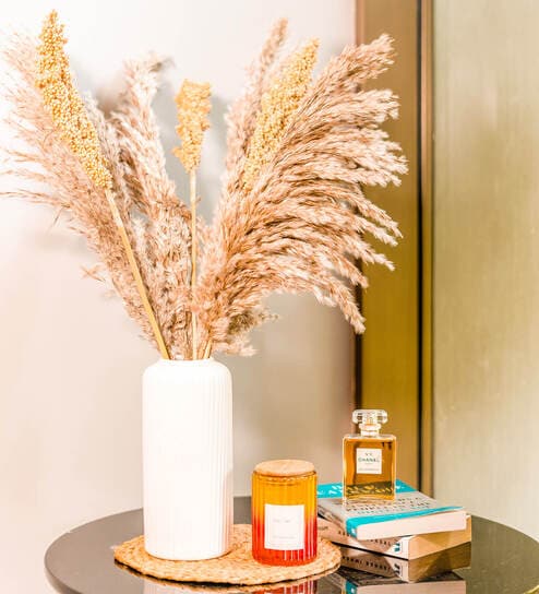 Natural Elegance Dried Flower Pampas & Corn Stem Bunch