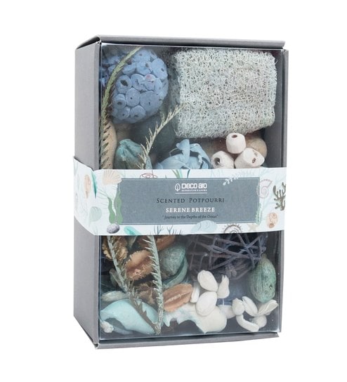 Naturally Dried Mixture Serene Breeze Ocean Fragranced 200 Grams Potpourri In A Paper Box By Deco Aro