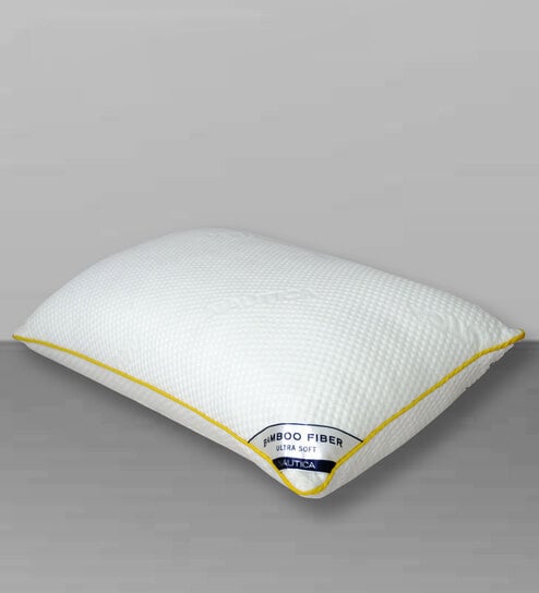 White Bamboo Fiber Filling Anti-Microbial Pillow19x28 Inches