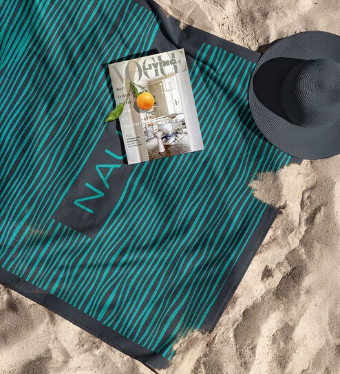 Voyage 100% Cotton Teal Abstract Bath Towel