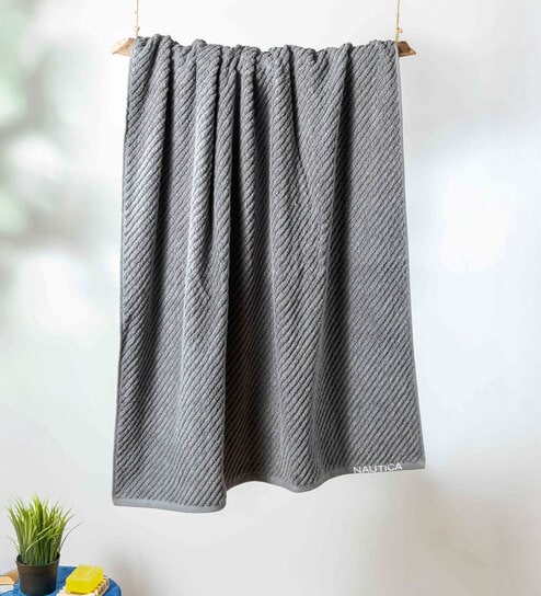 Steel Grey Fluffy Zero Twist 100% Cotton Solid Towel Bath Towel