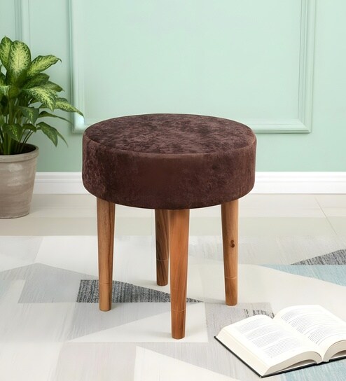 Nayla Stool In Caramel Brown Sparkle Colour