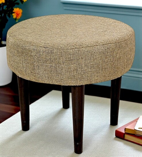 Nayla Stool In Jute Beige Colour