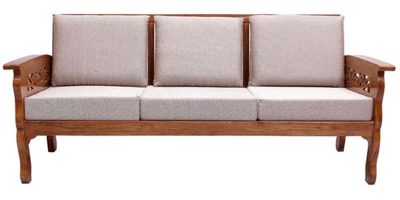 Buy Amherst Teak Wood Three Seater Sofa In Natural Teak Finish By Finesse Online Sofa Sets 