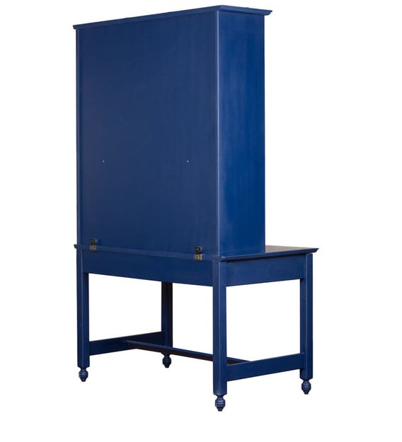 Buy Nautical Theme Desk with Hutch in Navy Blue Finish by Pink