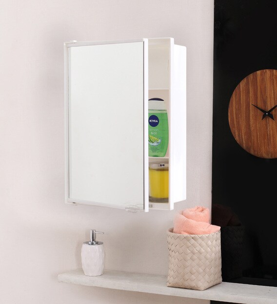 Buy Plastic White 6 Compartment Bathroom With Mirror (L 15, W